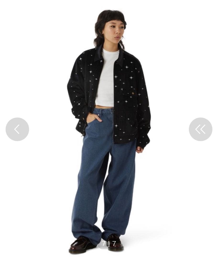 GALAXY VELVET TRUCKER JACKET HUF ジャケット