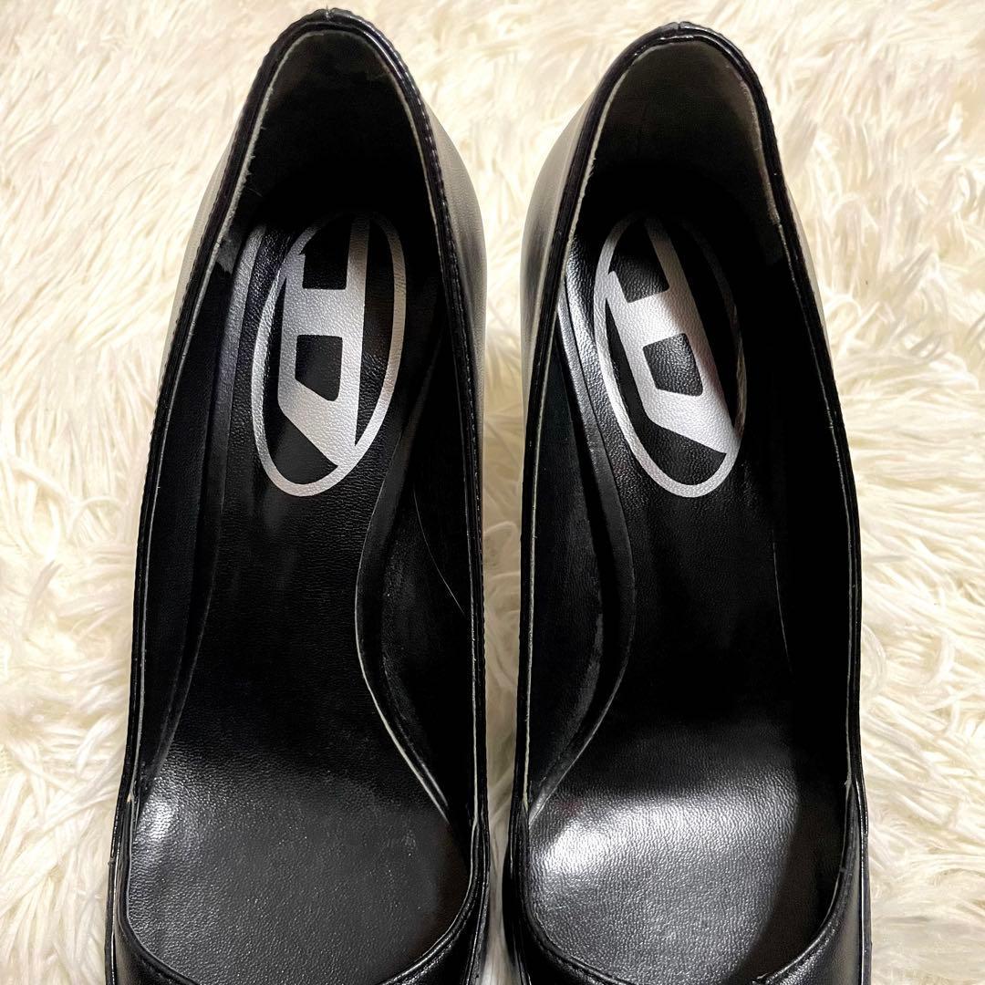 ✨極美品✨ディーゼル ハイヒール ポインテッドトゥ レザー ブラック バックル