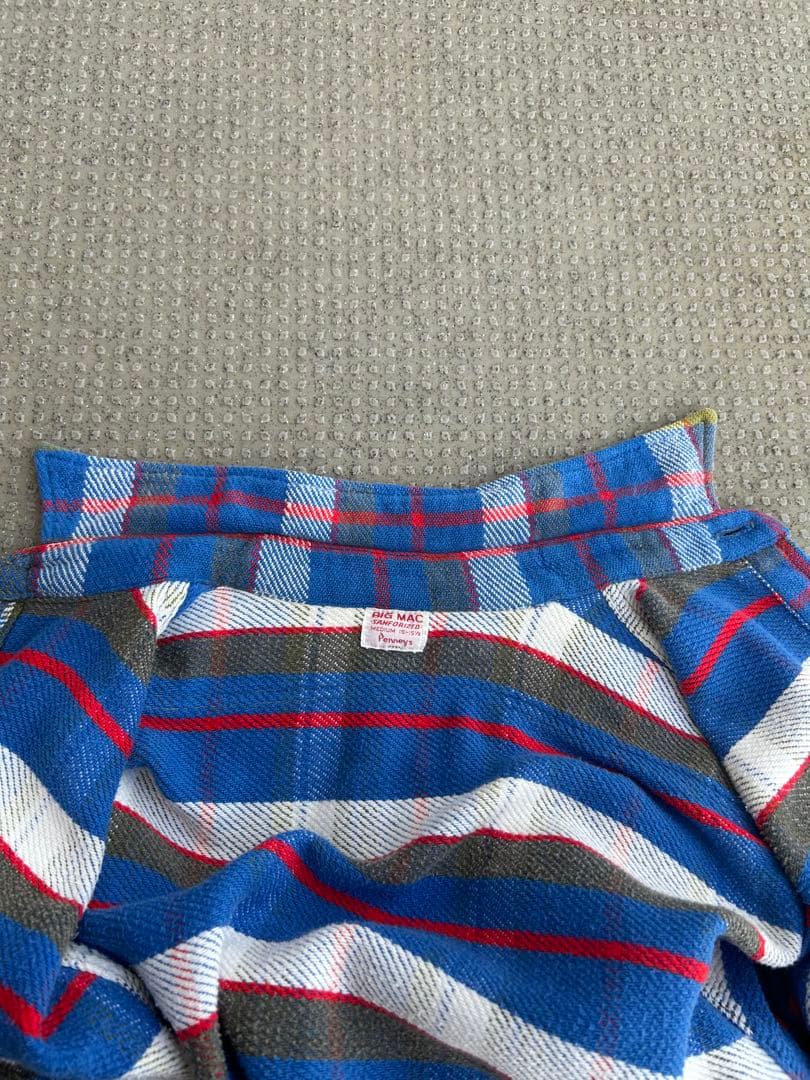 60s BIGMAC ネルシャツ　bigmac penneys 青　赤　好配色