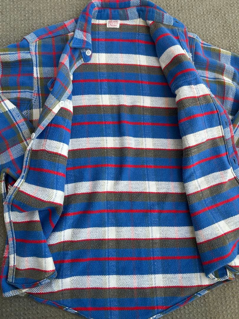60s BIGMAC ネルシャツ　bigmac penneys 青　赤　好配色