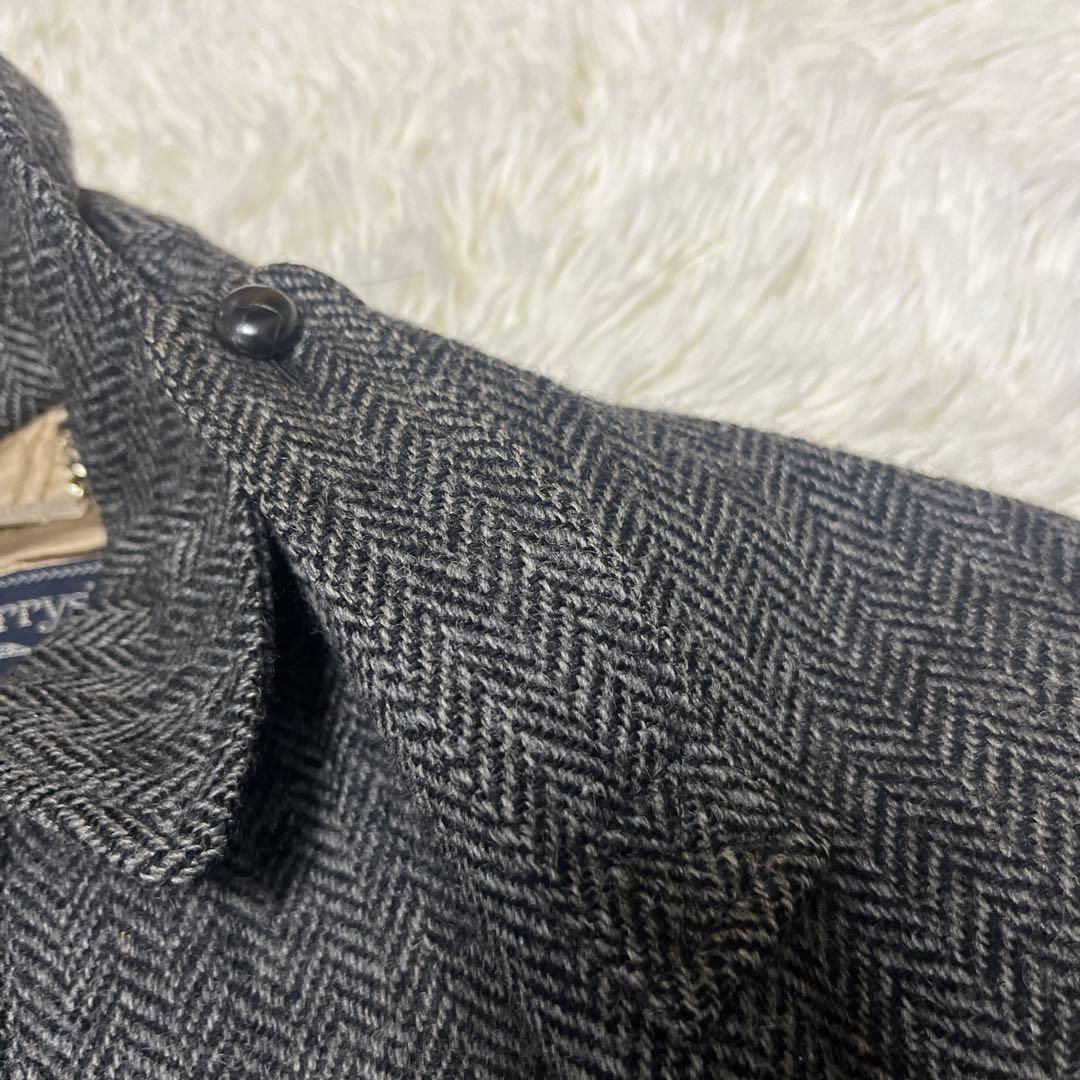 最高級✨90s バーバリー ツイードブルゾン レザー切替 L チンストラップ