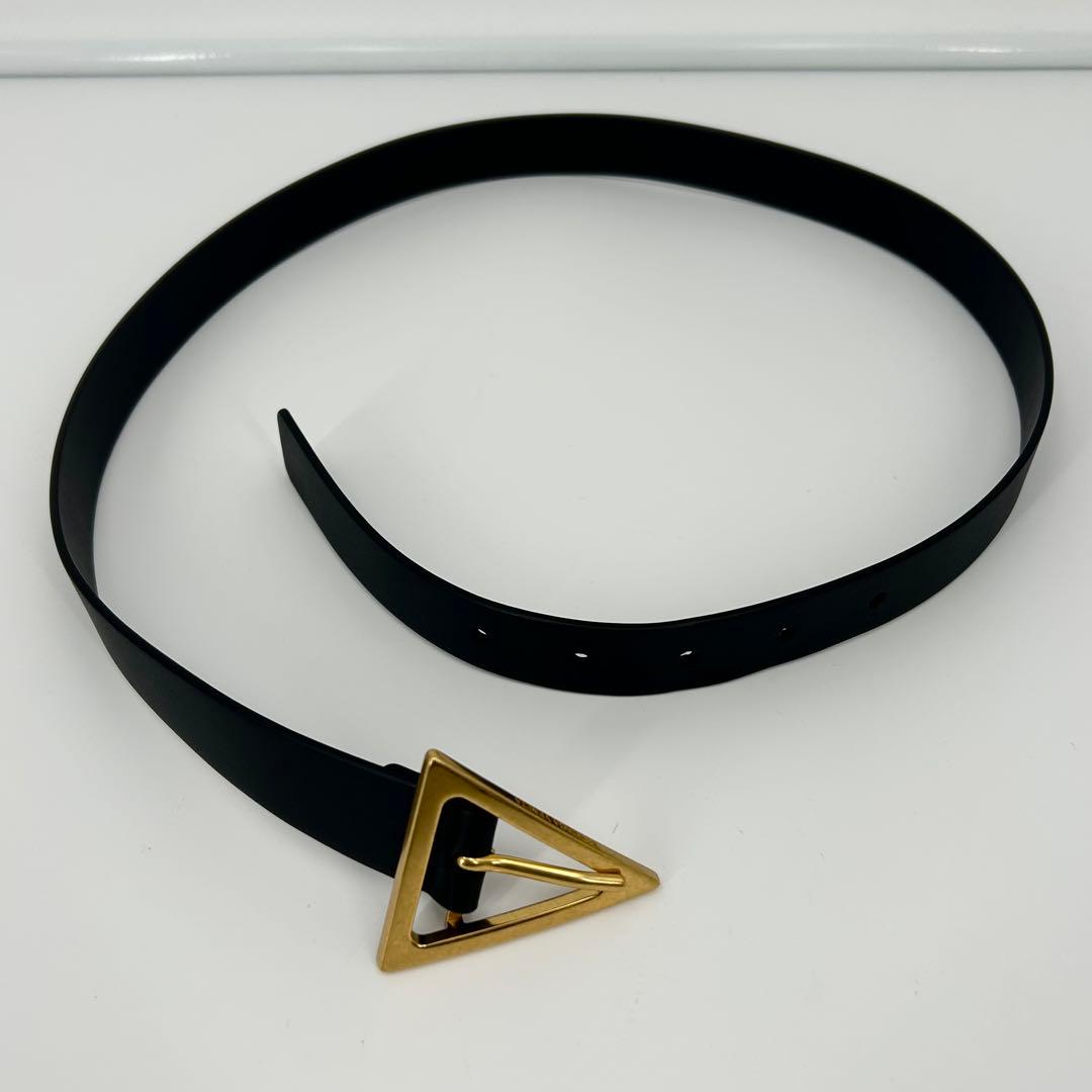 M*o様 未使用級✨ボッテガヴェネタ ベルト トライアングル ゴールド ブラック