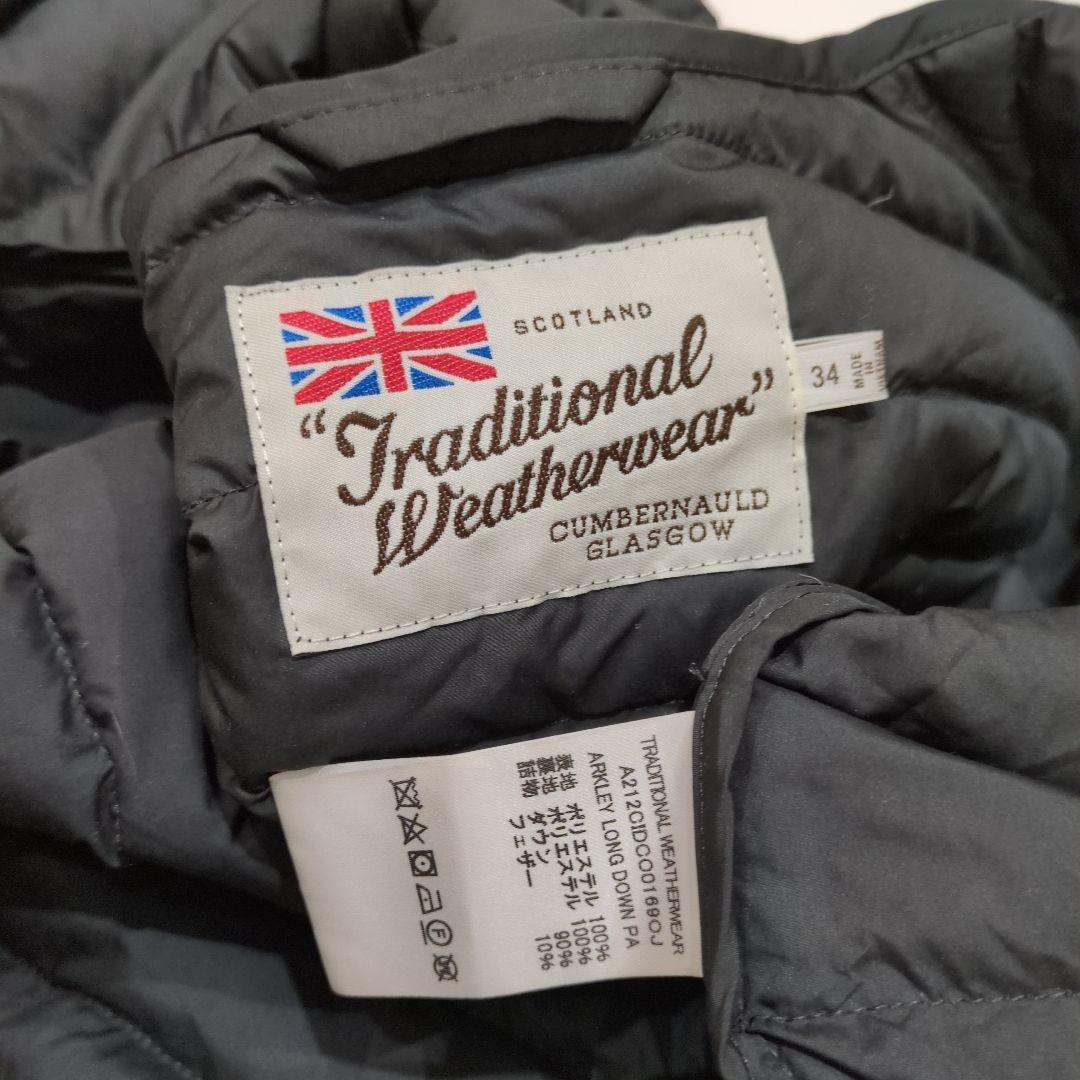 トラディショナル ウェザーウェア アークリー ロングダウン ブラック 34