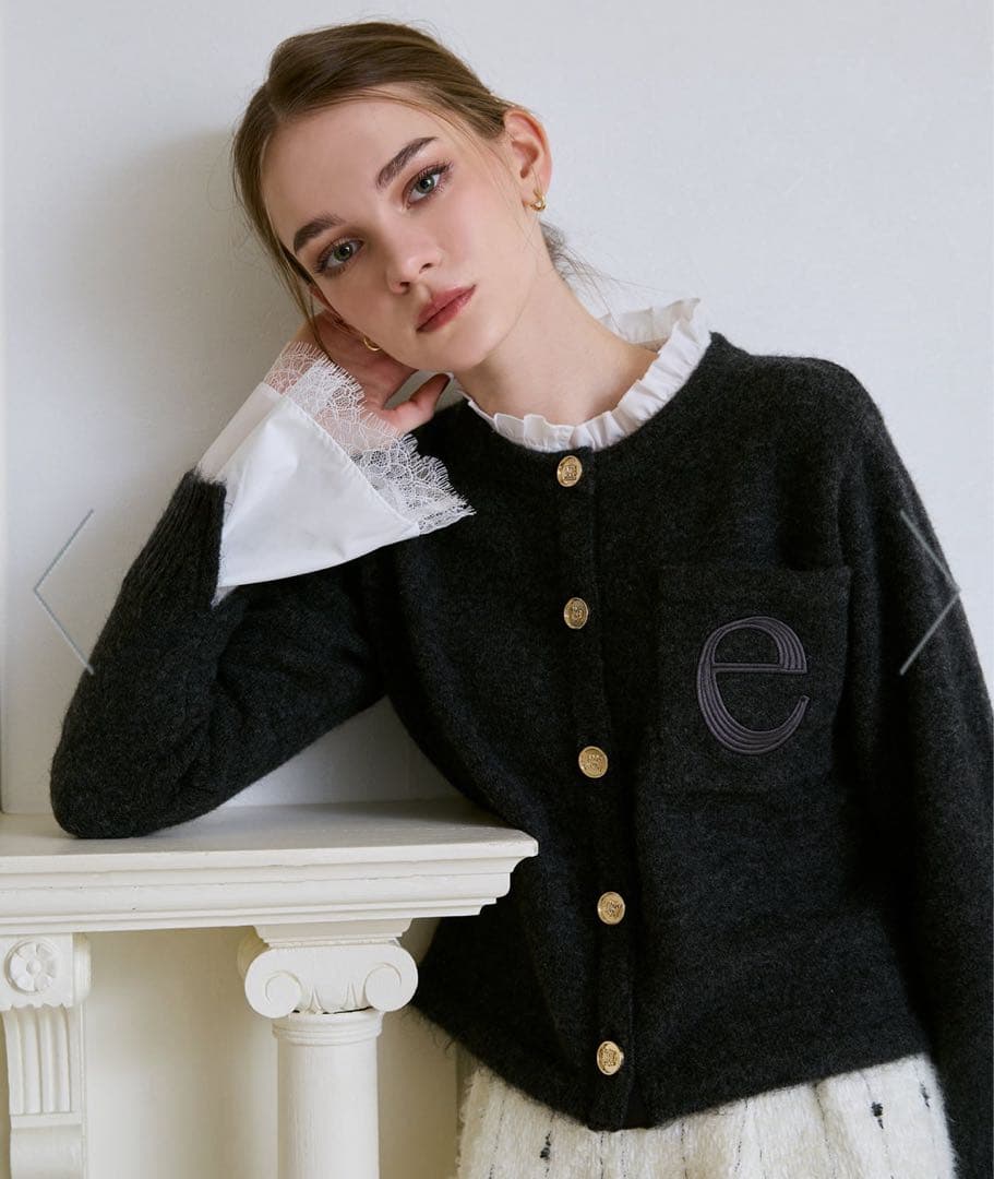 【完売品】eimyistoire Attachedcollarモヘアカーディガン