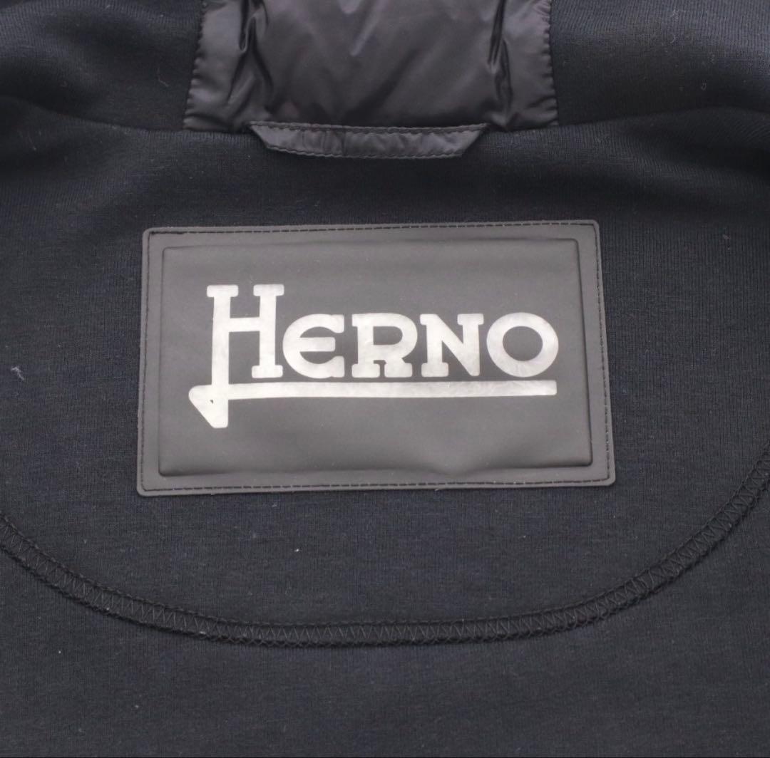 ★美品/HERNOヘルノハイブリッドダウンパーカー/黒ブラック/サイズ46M程度