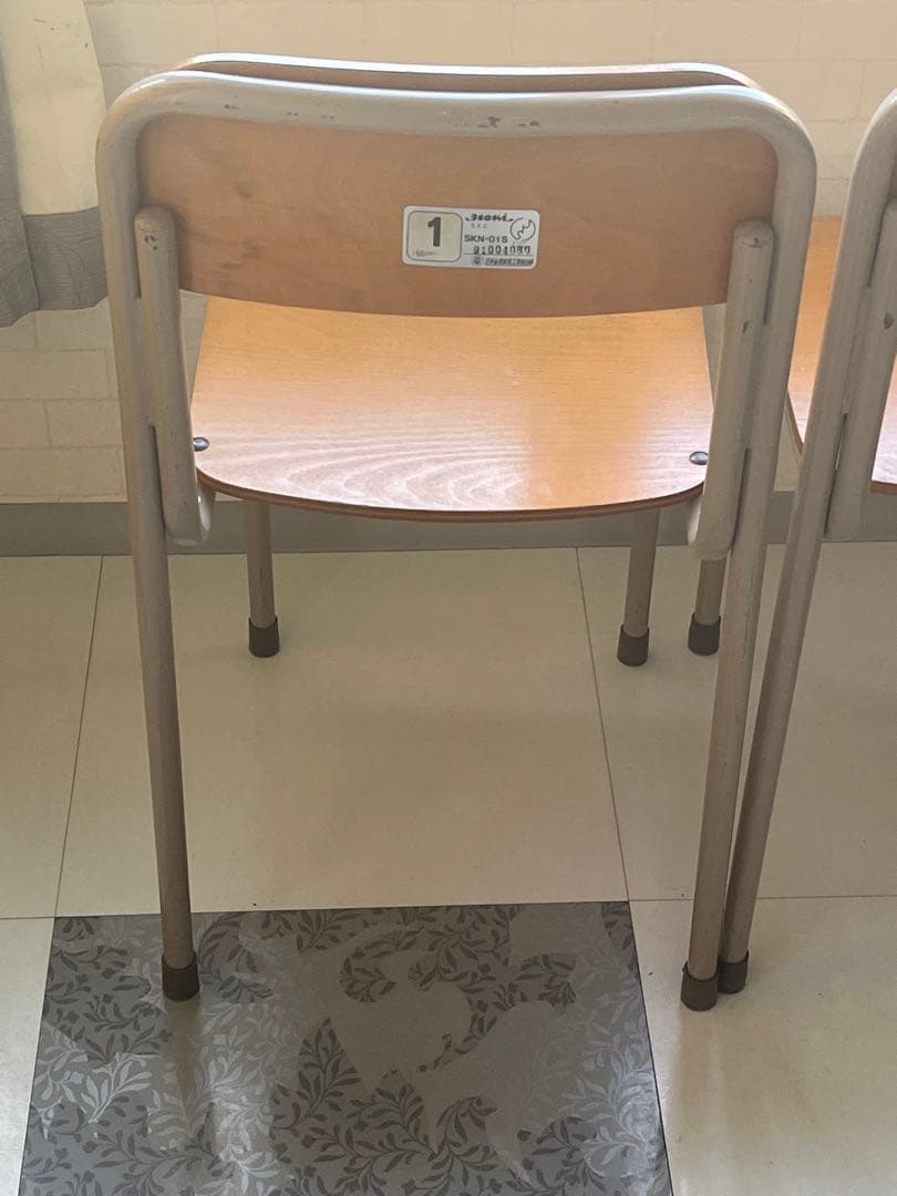 昭和レトロ 学校椅子 4脚セット 木製 スチール ビンテージ カフェ 会議用