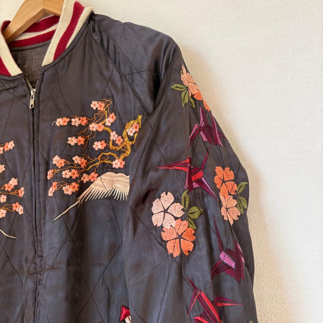 花旅楽団 リバーシブル スカジャン　鶴×芸者 SCRIPT