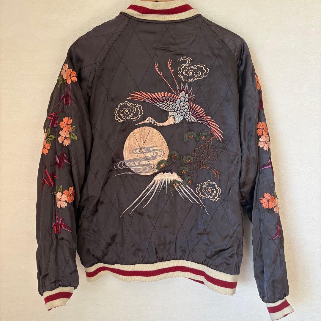 花旅楽団 リバーシブル スカジャン　鶴×芸者 SCRIPT