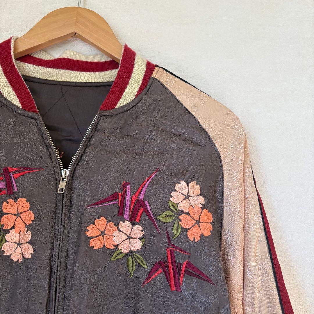 花旅楽団 リバーシブル スカジャン　鶴×芸者 SCRIPT