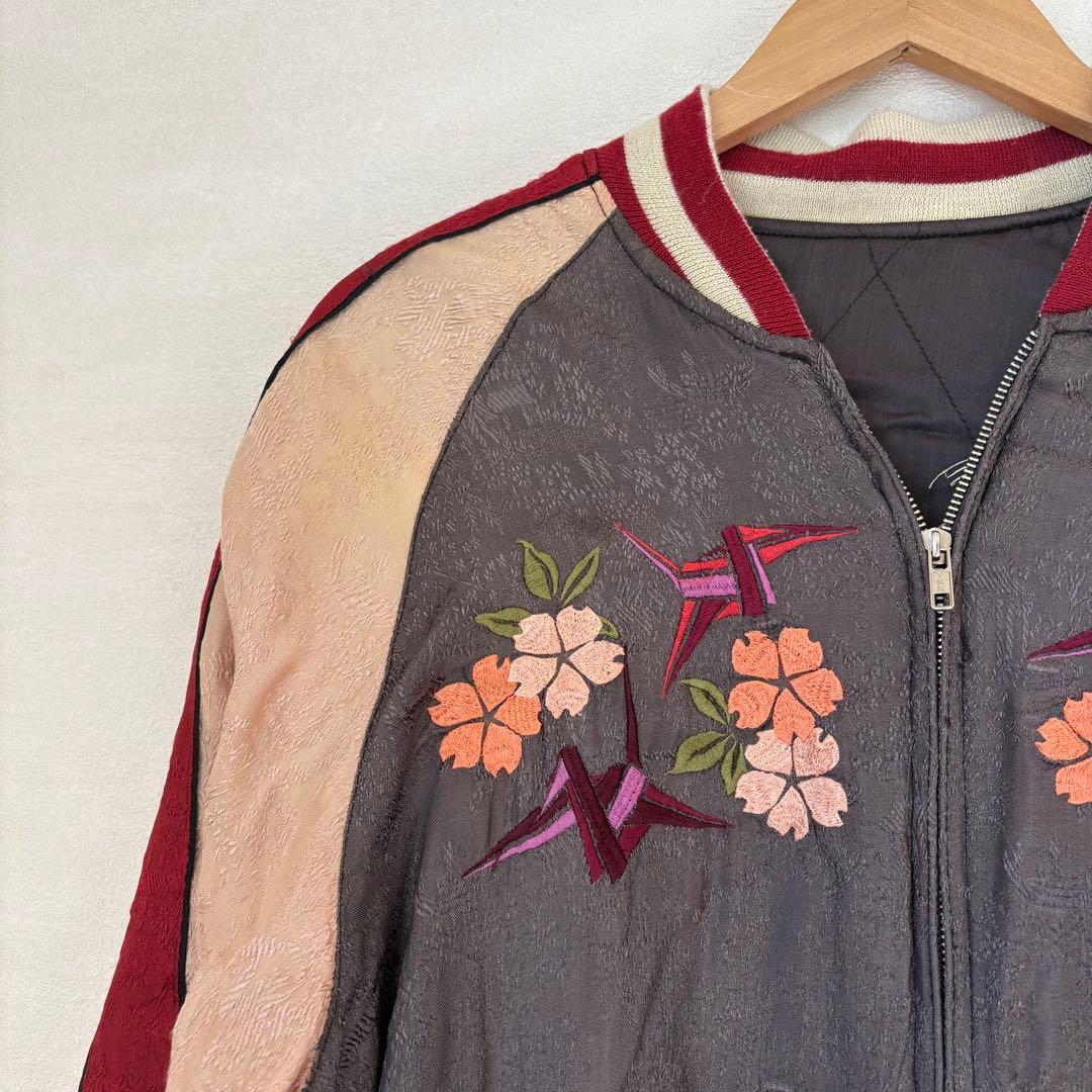 花旅楽団 リバーシブル スカジャン　鶴×芸者 SCRIPT