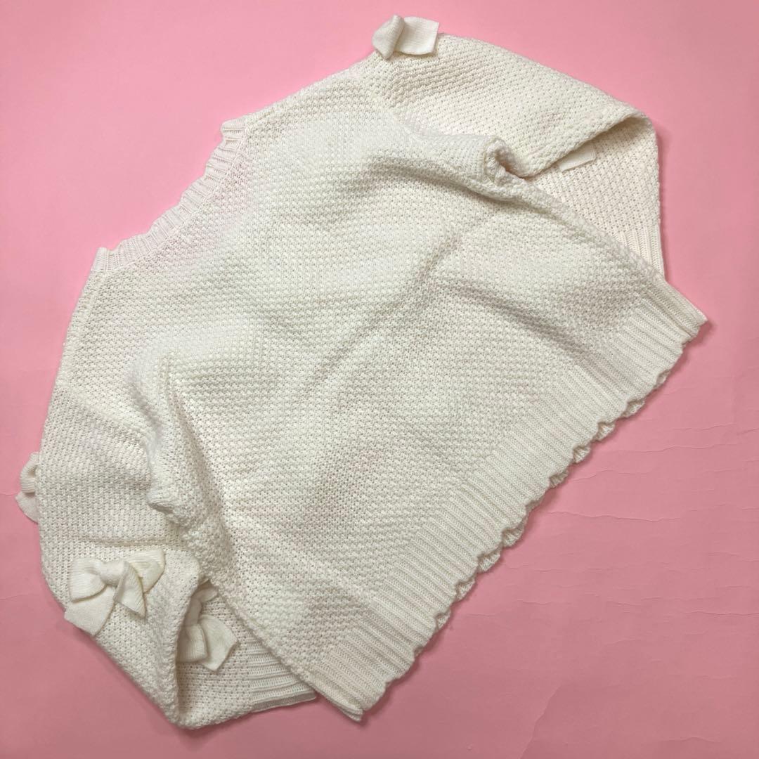 【新品未使用】ピンクハウス アイボリー リボン使い ニットカーディガン/2023