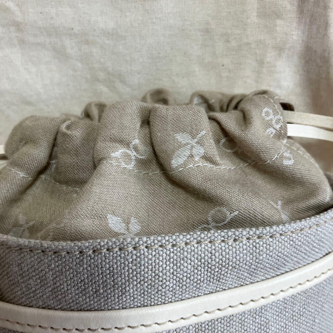 未使用 genten リネンカットワーク筒形ショルダー