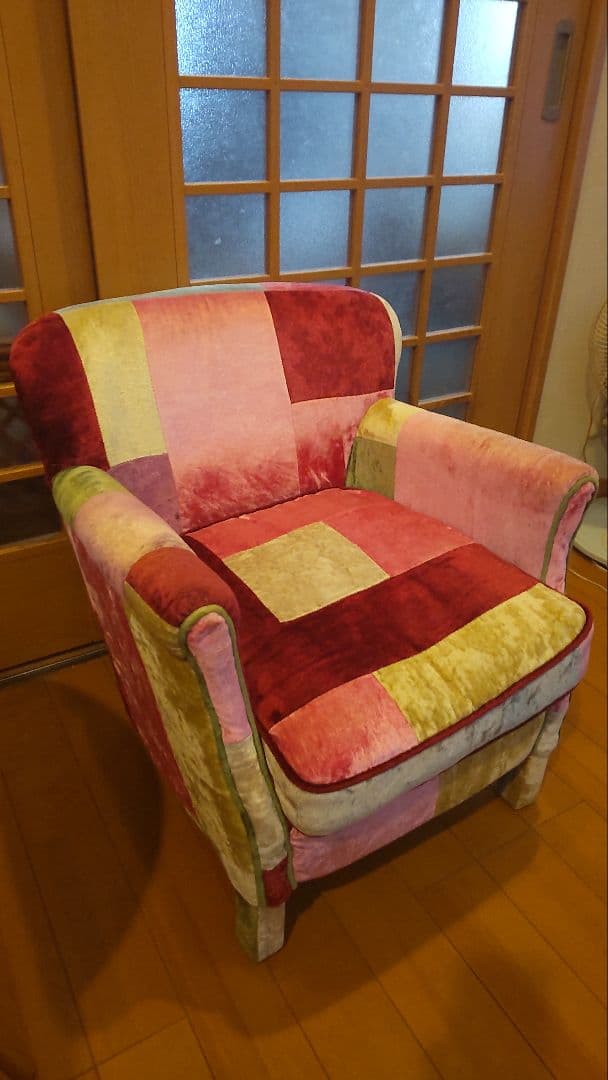 美品 halo ソファー1人がけ カラフルパッチワーク