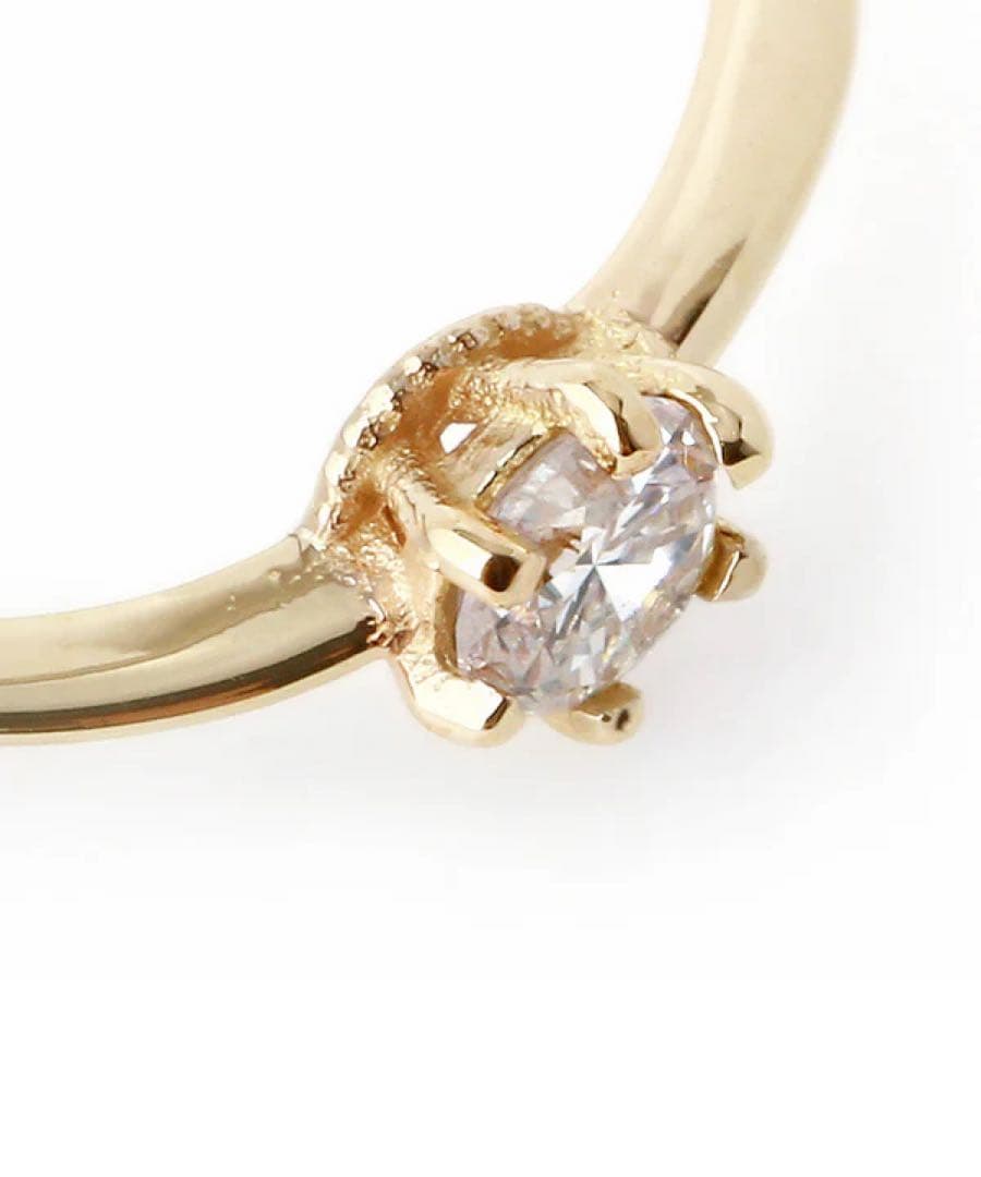 最終値下げSIENA ROSE シエナロゼ　ひねりラインの一粒ダイヤリング　7号