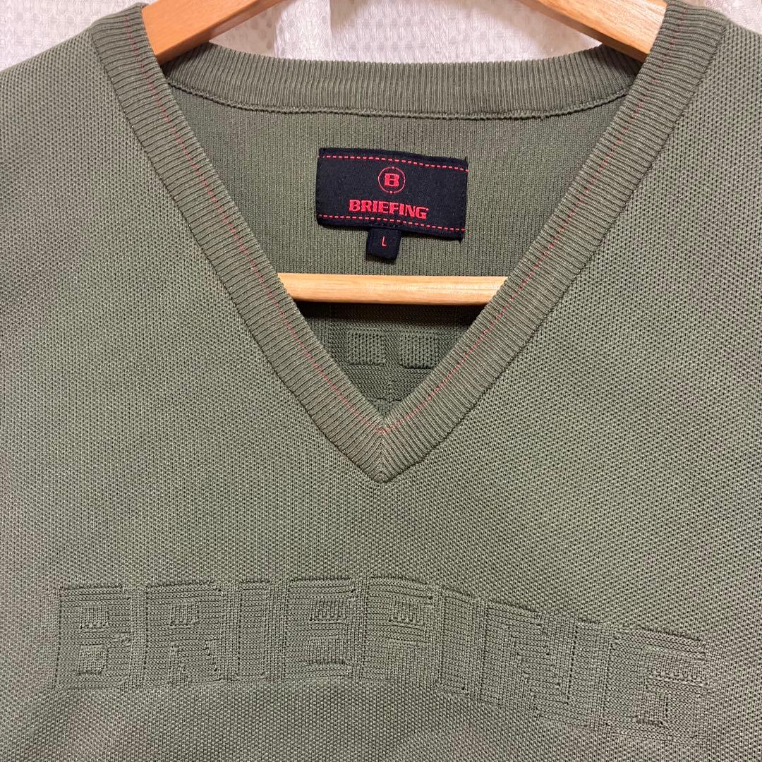 値下【美品！】BRIEFING Vネックベスト Lサイズ オリーブ