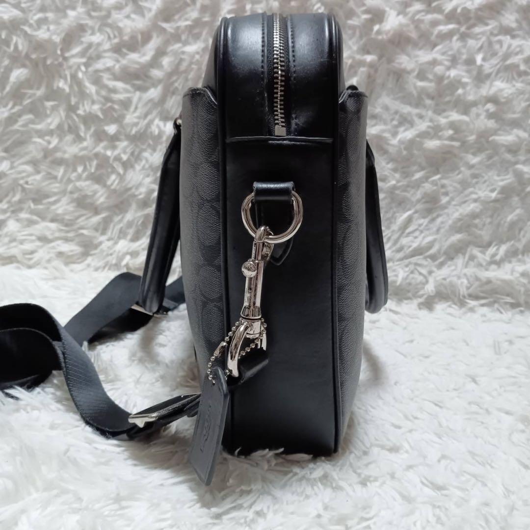 【美品】COACH シグネチャー PVC ブリーフケース ブラック 2way