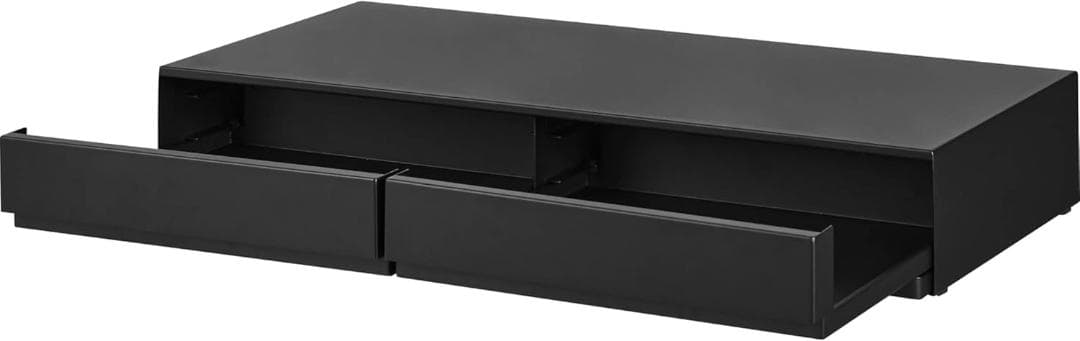 【ゆー】tower キッチン家電下引き出し＆スライドテーブル W80 黒