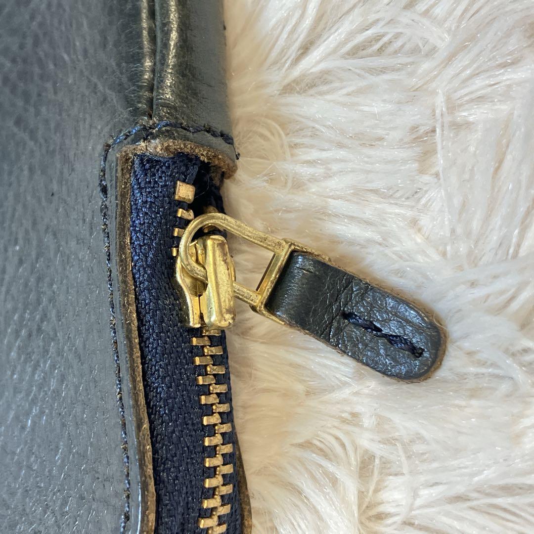 【美品】GANZO ガンゾ サケット2 ウォレットポーチ　ダークブルー レザー