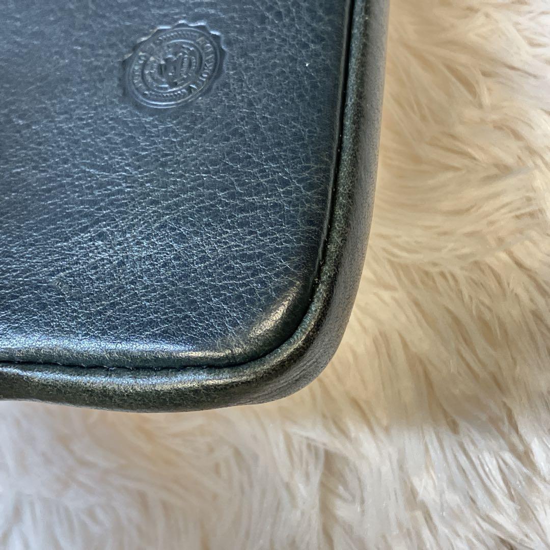 【美品】GANZO ガンゾ サケット2 ウォレットポーチ　ダークブルー レザー