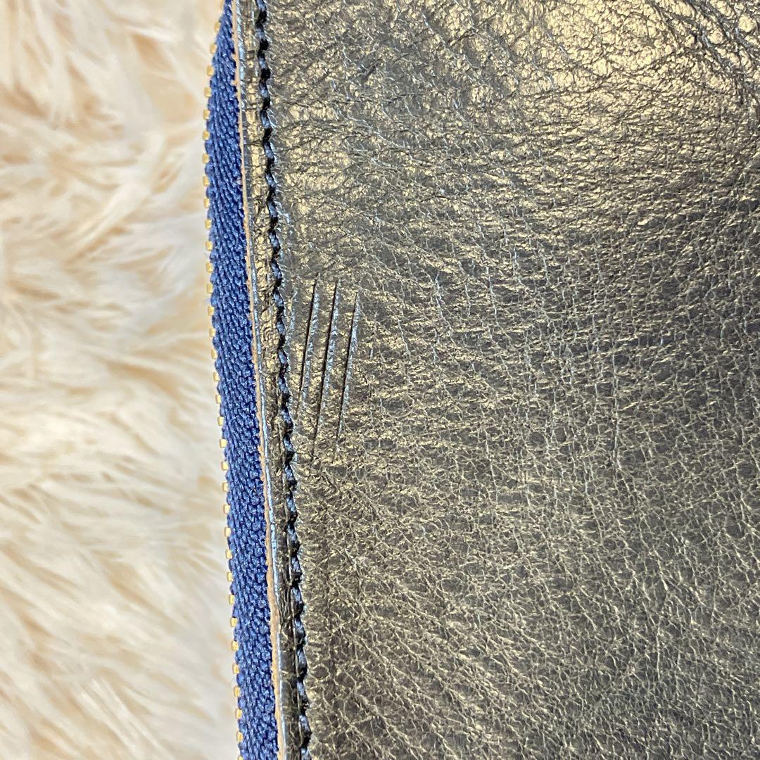 【美品】GANZO ガンゾ サケット2 ウォレットポーチ　ダークブルー レザー