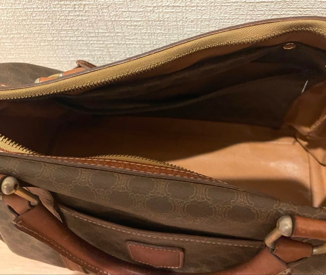 CELINE セリーヌ ブラウン ハニカムパターン ボストンバッグ