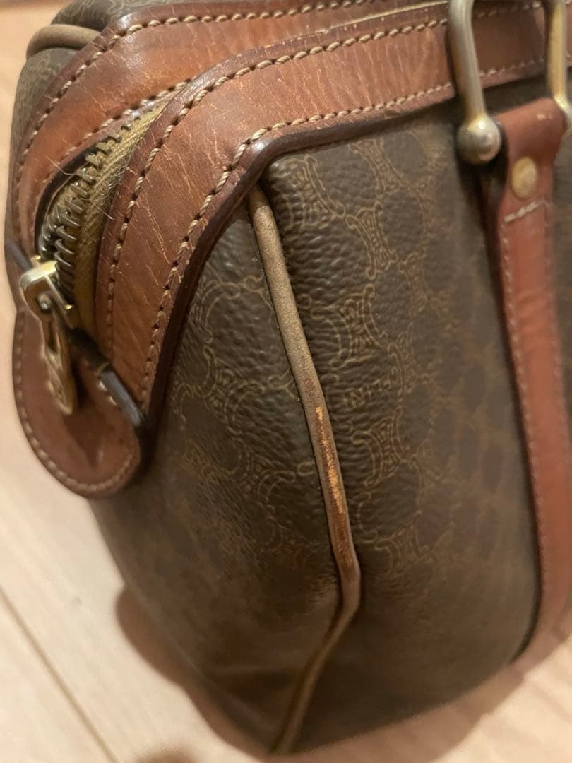 CELINE セリーヌ ブラウン ハニカムパターン ボストンバッグ