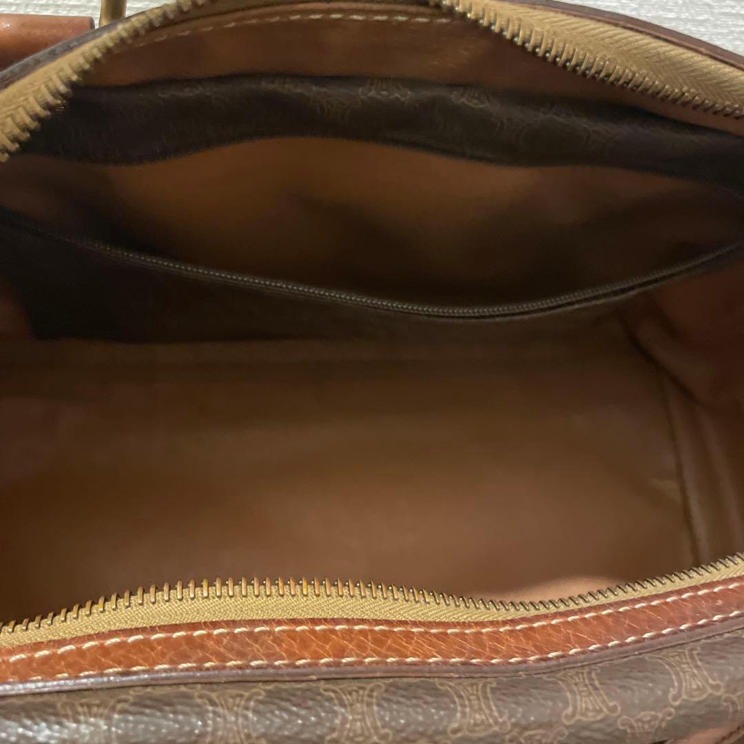 CELINE セリーヌ ブラウン ハニカムパターン ボストンバッグ