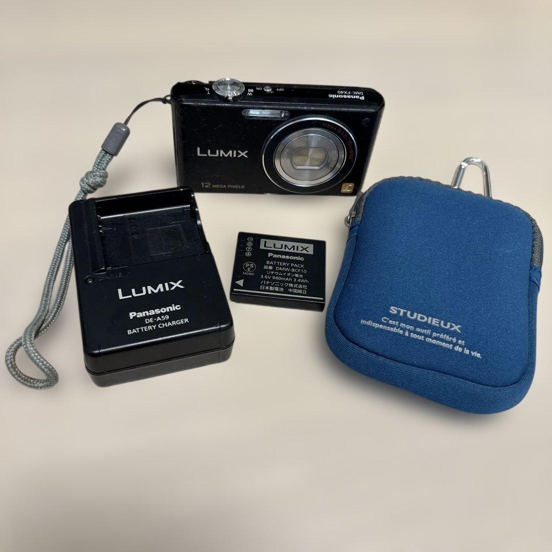 動作確認済 パナソニック ルミックス DMC-FX40 12M 黒 デジカメ