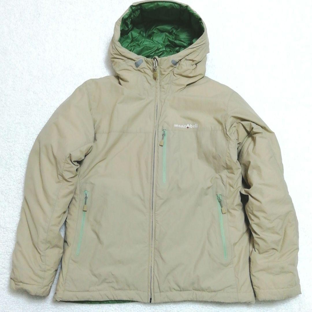 montbellモンベル コロラドパーカ リバーシブルダウン(L)ベージュ☓緑色