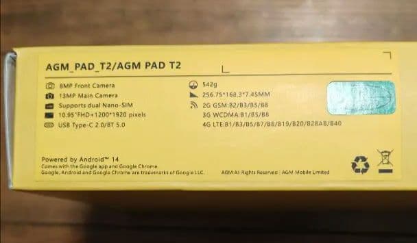 11インチ Androidタブレット AGM PAD T2