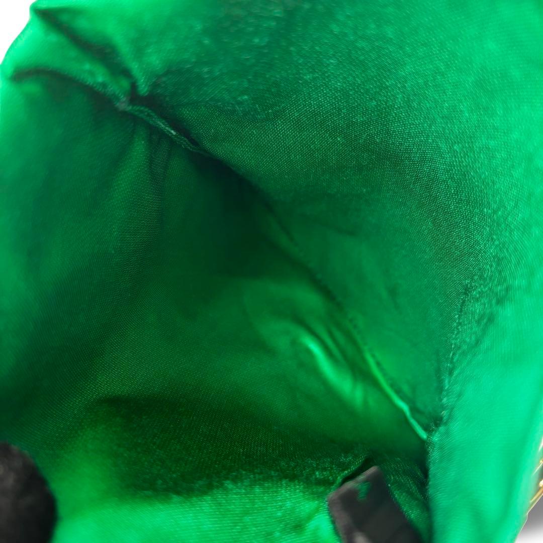 【美品】ボッテガヴェネタ　アクセサリーポーチ　黒　緑　ラグジュアリー　リング