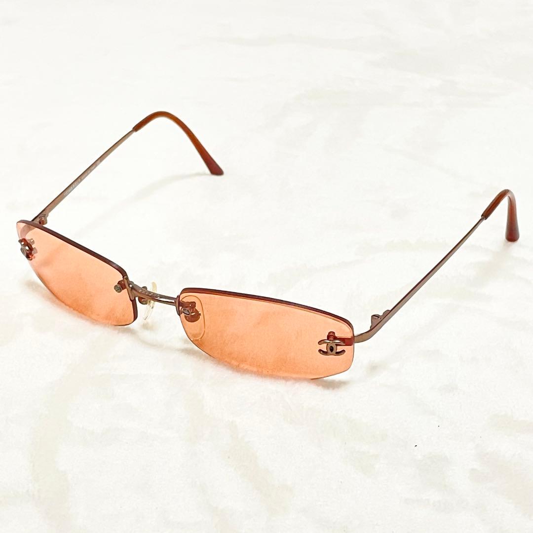 美品 CHANEL シャネル サングラス リムレス ココマーク 希少モデル