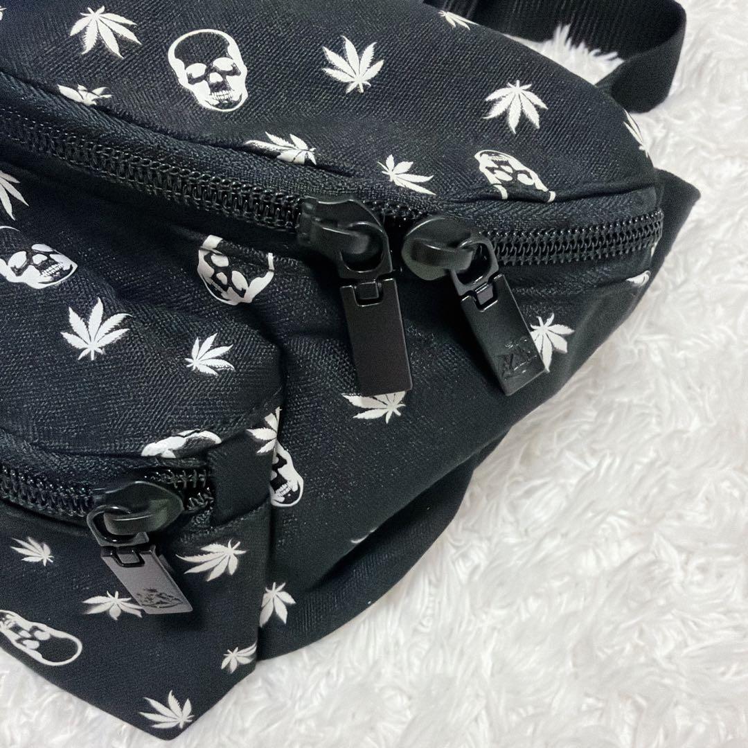 【未使用級】ルシアンペラフィネ　ドクロ　スカル　総柄　ウエストポーチ