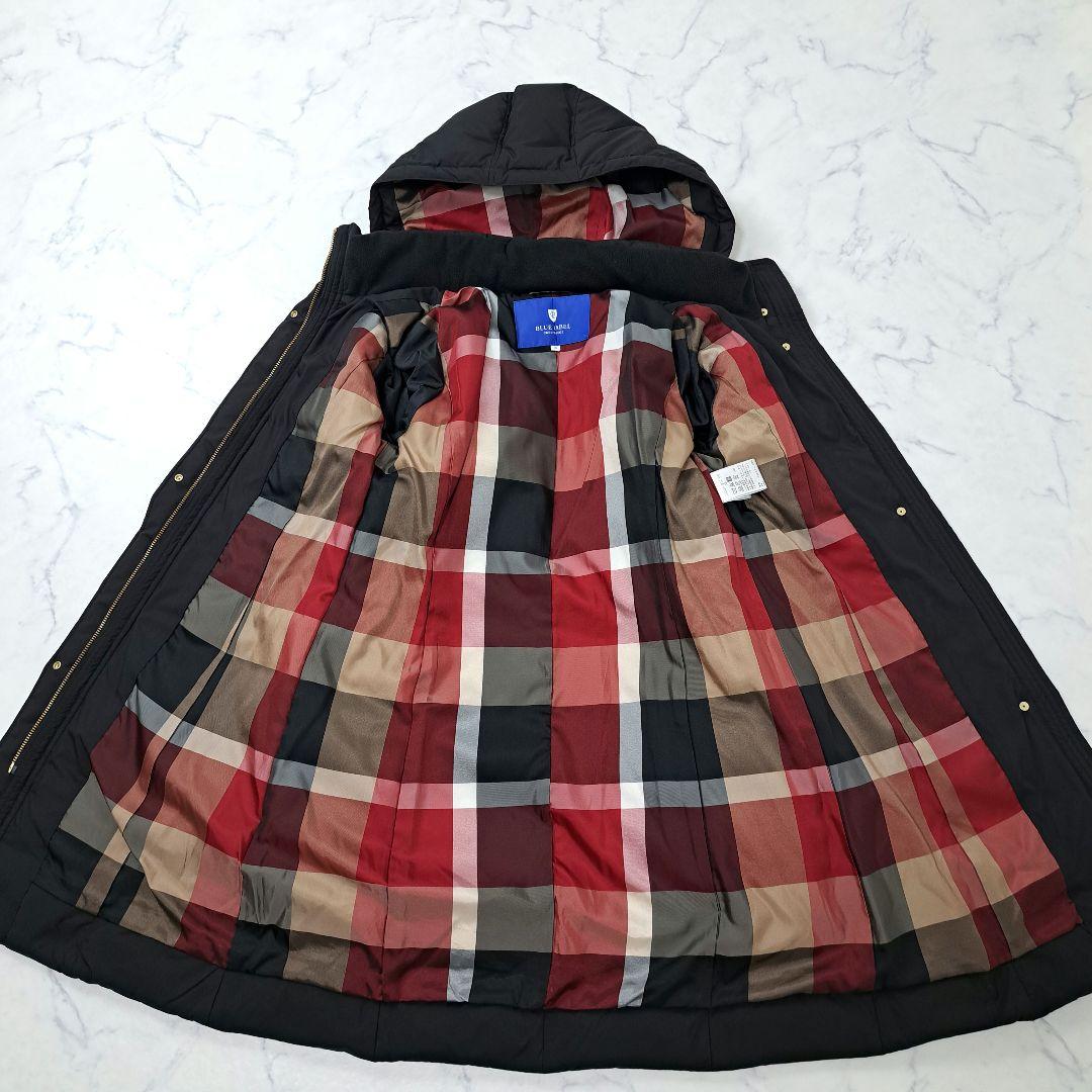 美品★ブルーレーベルクレストブリッジ ダウンコート フード チェック 36