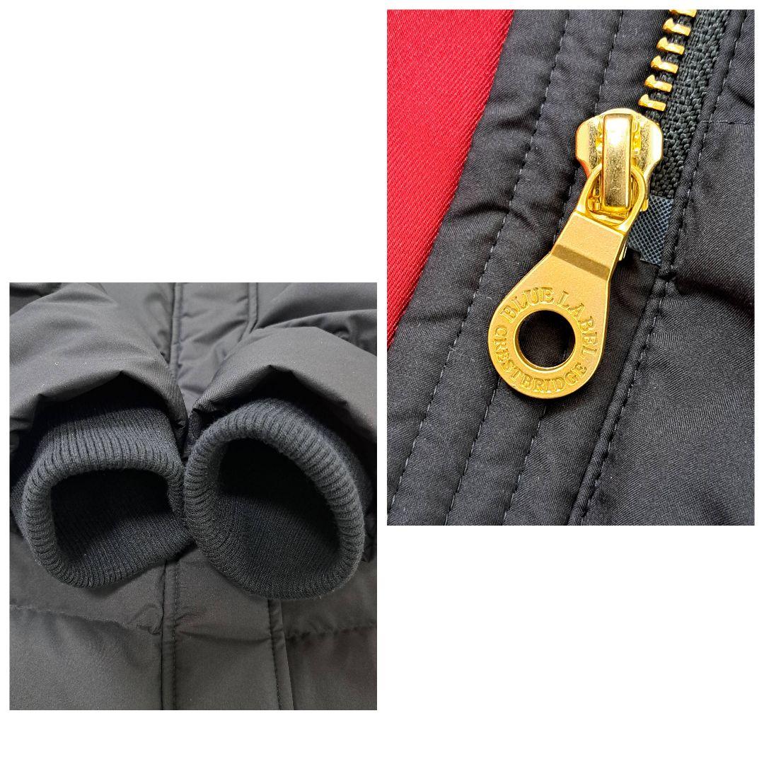 美品★ブルーレーベルクレストブリッジ ダウンコート フード チェック 36