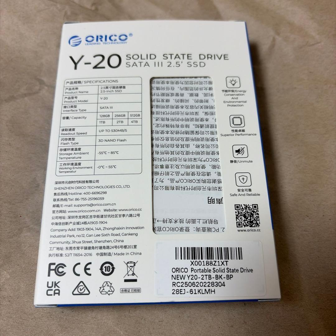 ORICO Y20 2TB 内蔵型SSD 2.5インチ ORICOのケース付き