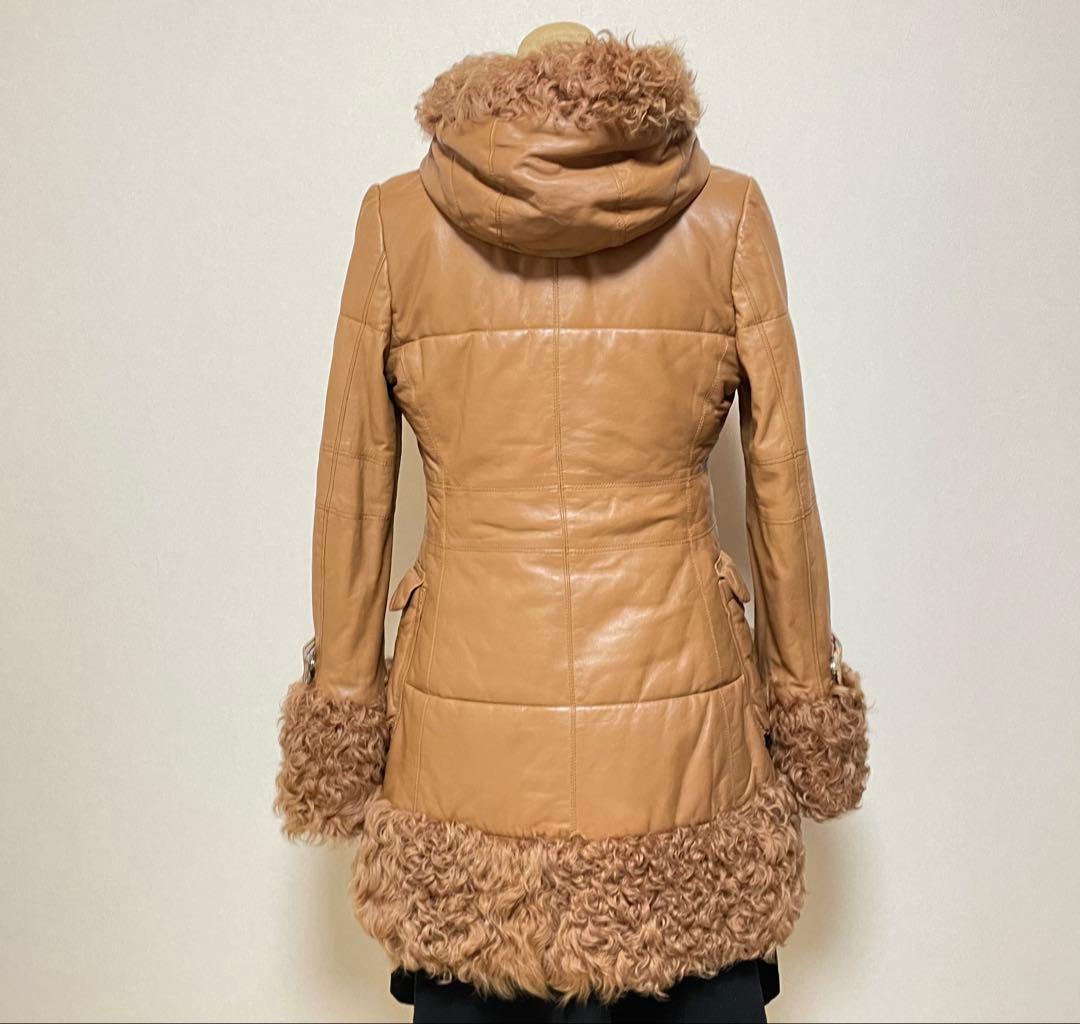 極美品✨バーバリーブルーレーベル ラムレザーコート羊革 チキャンラムファー M