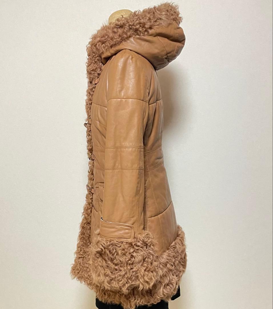 極美品✨バーバリーブルーレーベル ラムレザーコート羊革 チキャンラムファー M