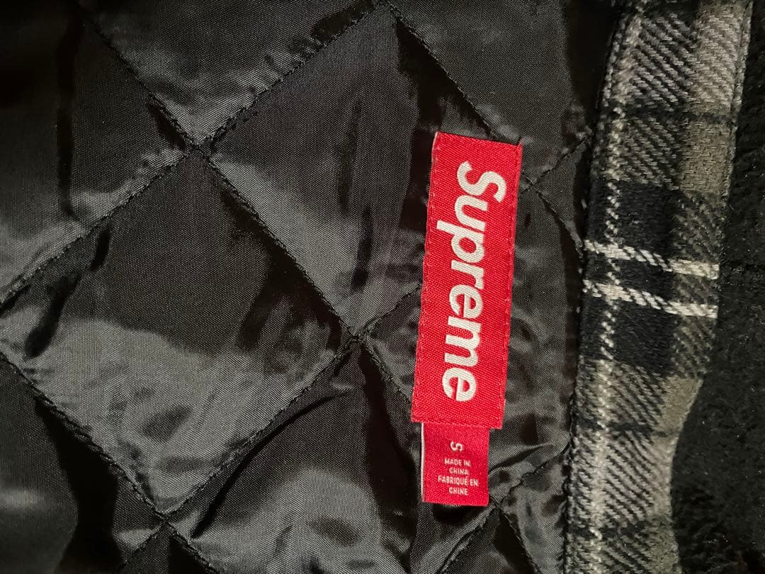 Supreme グレーチェック柄フーデットジャケット