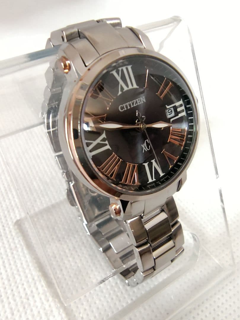 【電波ソーラー、極美品、希少、二次電池新品】シチズン　クロスシー　BK