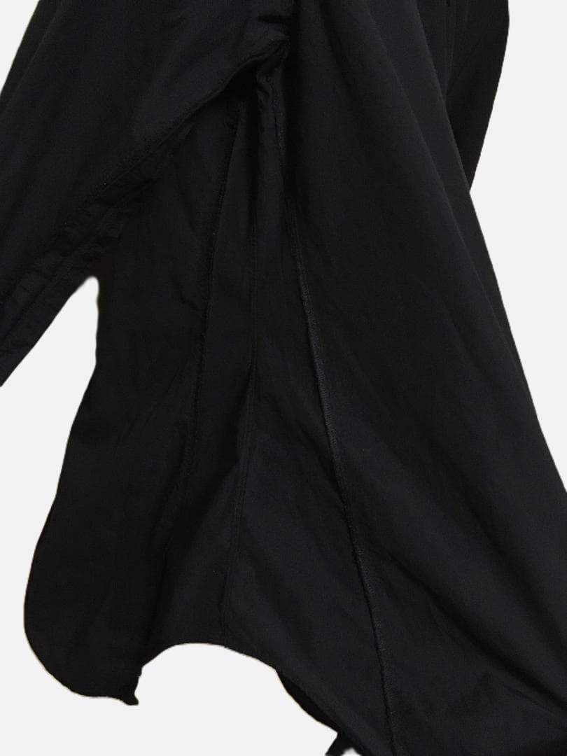 【稀少・美品】コムデギャルソン／ポリ縮絨シャツ 変形／S／ブラック 黒