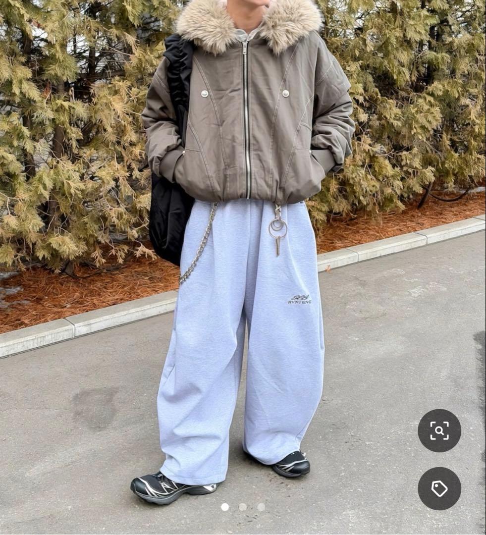 Mushwear ボリュームファーフード付きショートブルゾン