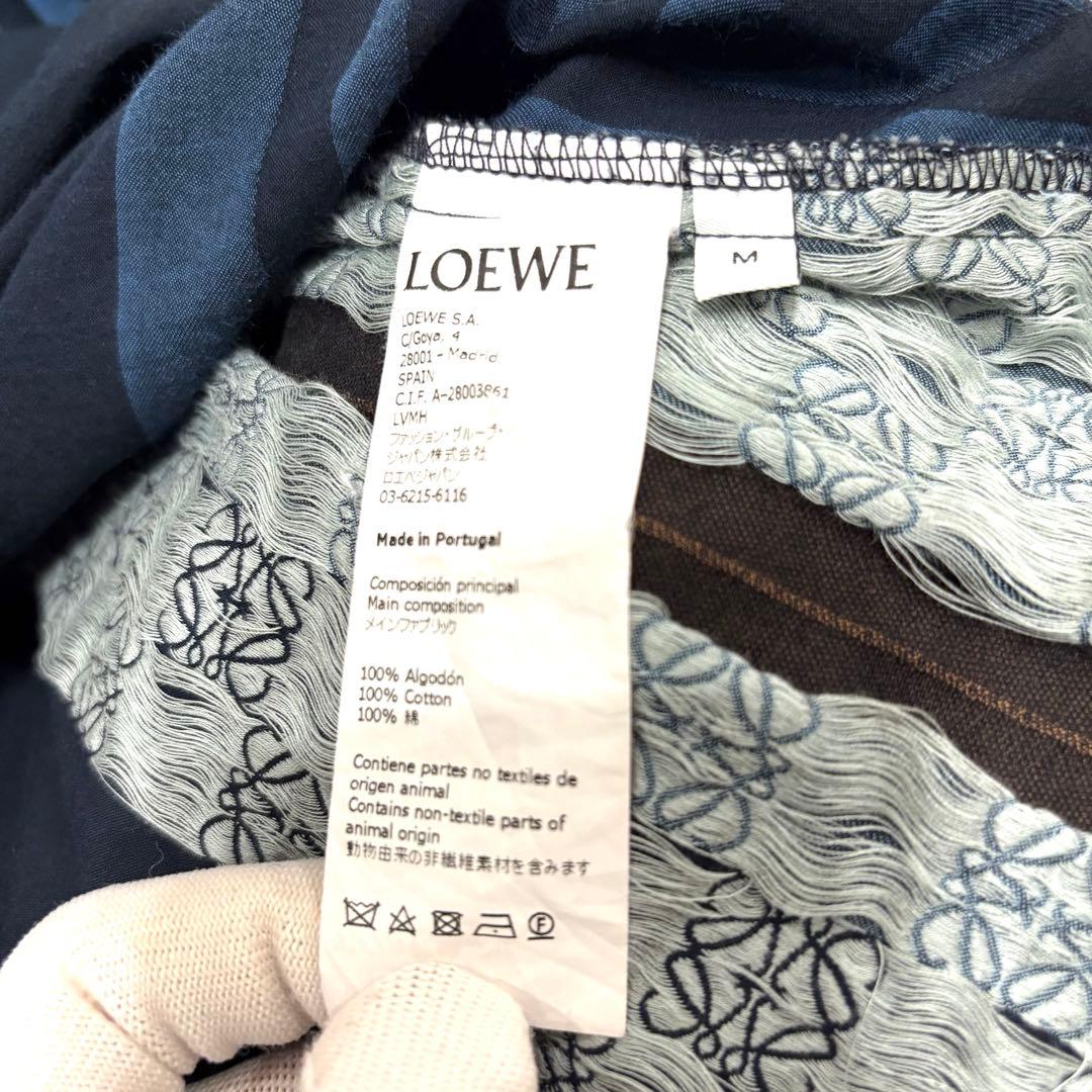 ☆人気☆LOEWE アナグラム総柄 オープンカラーシャツ 刺繍 ロゴ M