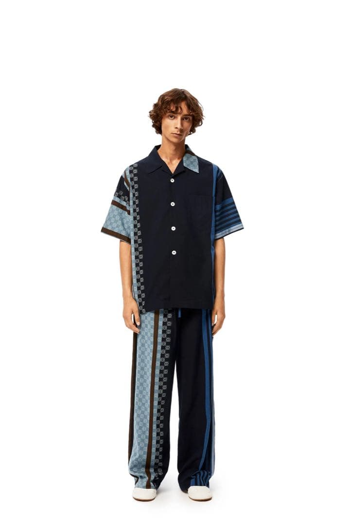 ☆人気☆LOEWE アナグラム総柄 オープンカラーシャツ 刺繍 ロゴ M