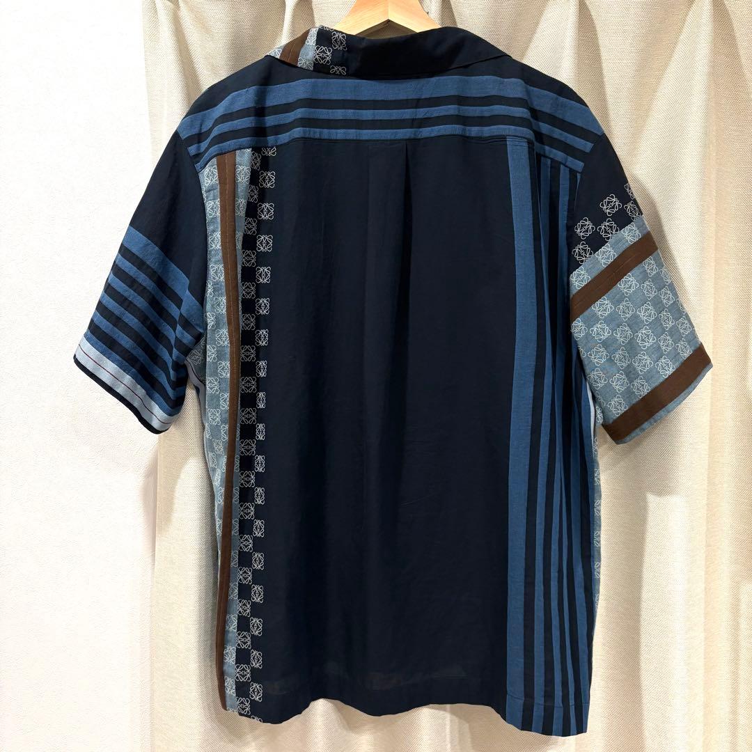 ☆人気☆LOEWE アナグラム総柄 オープンカラーシャツ 刺繍 ロゴ M