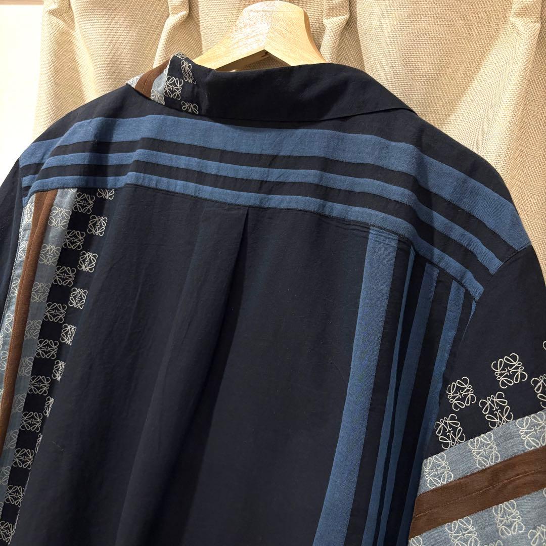 ☆人気☆LOEWE アナグラム総柄 オープンカラーシャツ 刺繍 ロゴ M