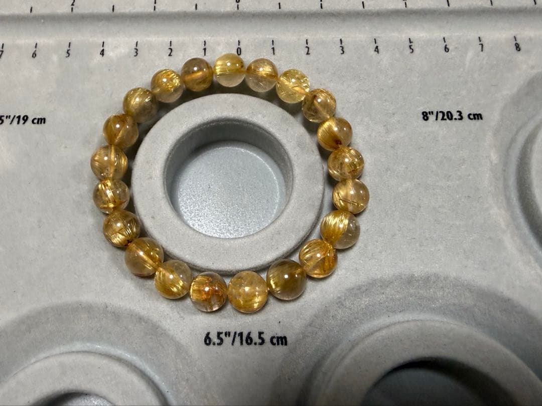 【ゴールドルチルクォーツ】9mm ブレスレット