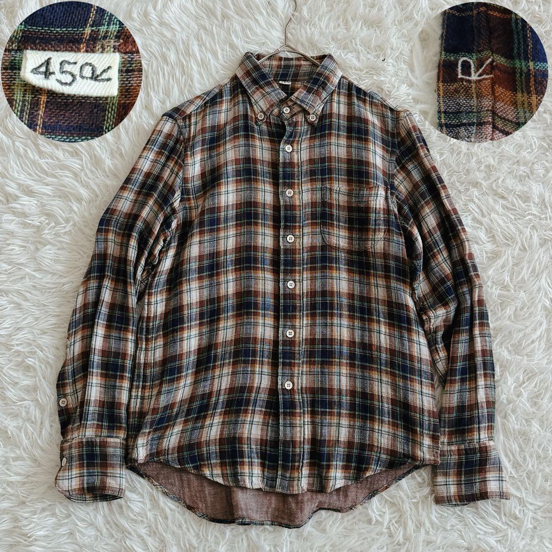 現行タグ✨45R ダブルガーゼシャツ ワンポイントR刺繍 2サイズ チェック