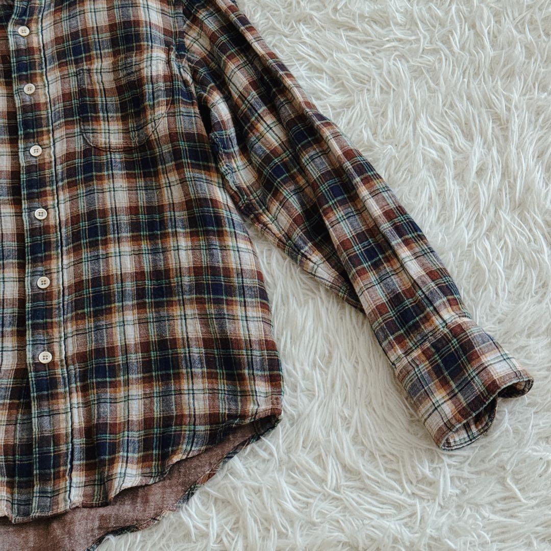 現行タグ✨45R ダブルガーゼシャツ ワンポイントR刺繍 2サイズ チェック