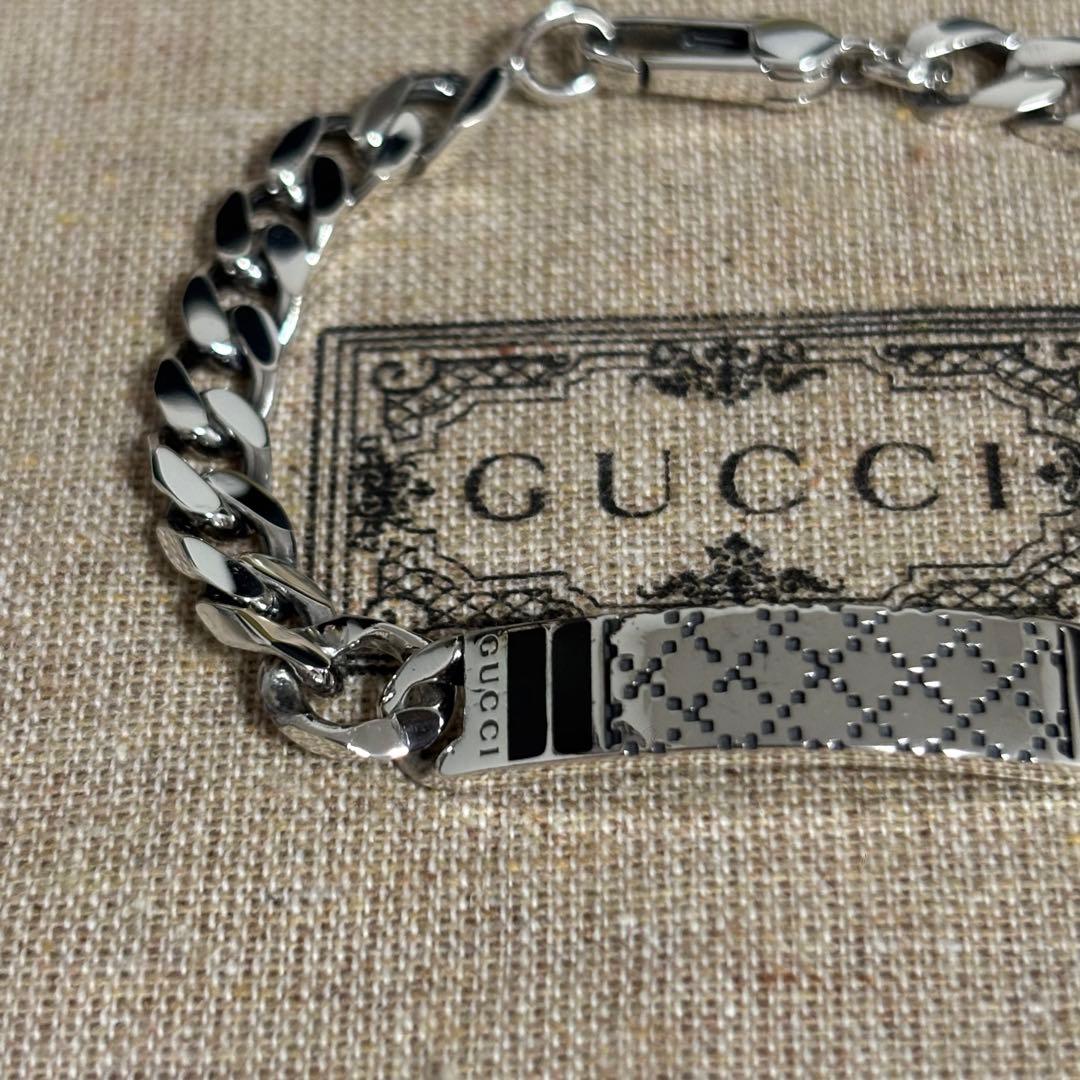 GUCCI 新品同様品　ディアマンテプレートブレスレット　極美品　925シルバー